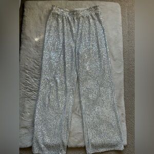 Silver Sequin Pants